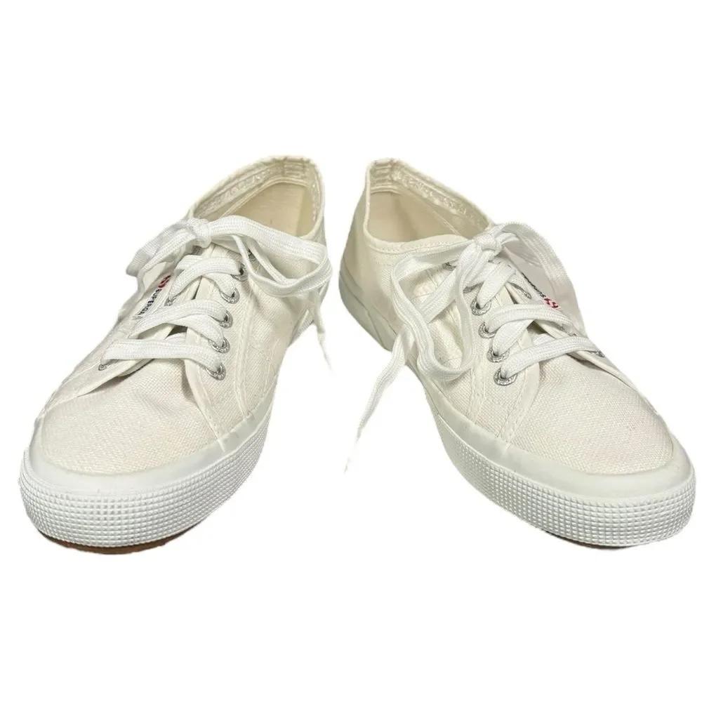 Superga 2750 Cotu Women's White Canvas Lace Sneakers 41  9.5